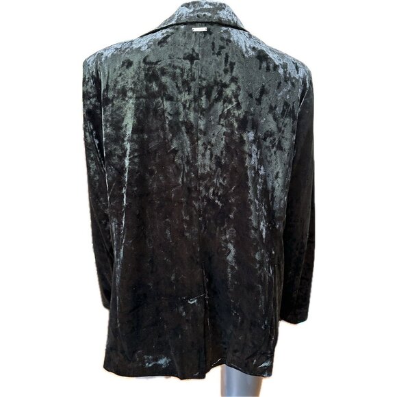 Cupio Black Crushed Velvet Blazer Plus Size 2x Lined Jacket Button Front NEW - Picture 4 of 12